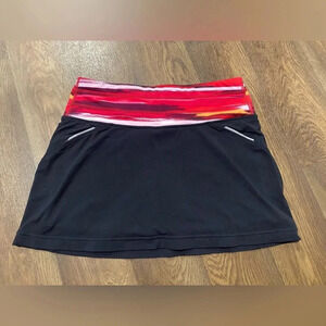 Athleta Grenadine Airbrush Black Relay Running Skort Skirt Women's Size Small